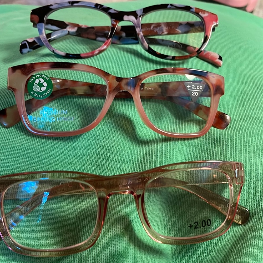 Lot of 3 Reading Glasses - never worn. Strength 2.0